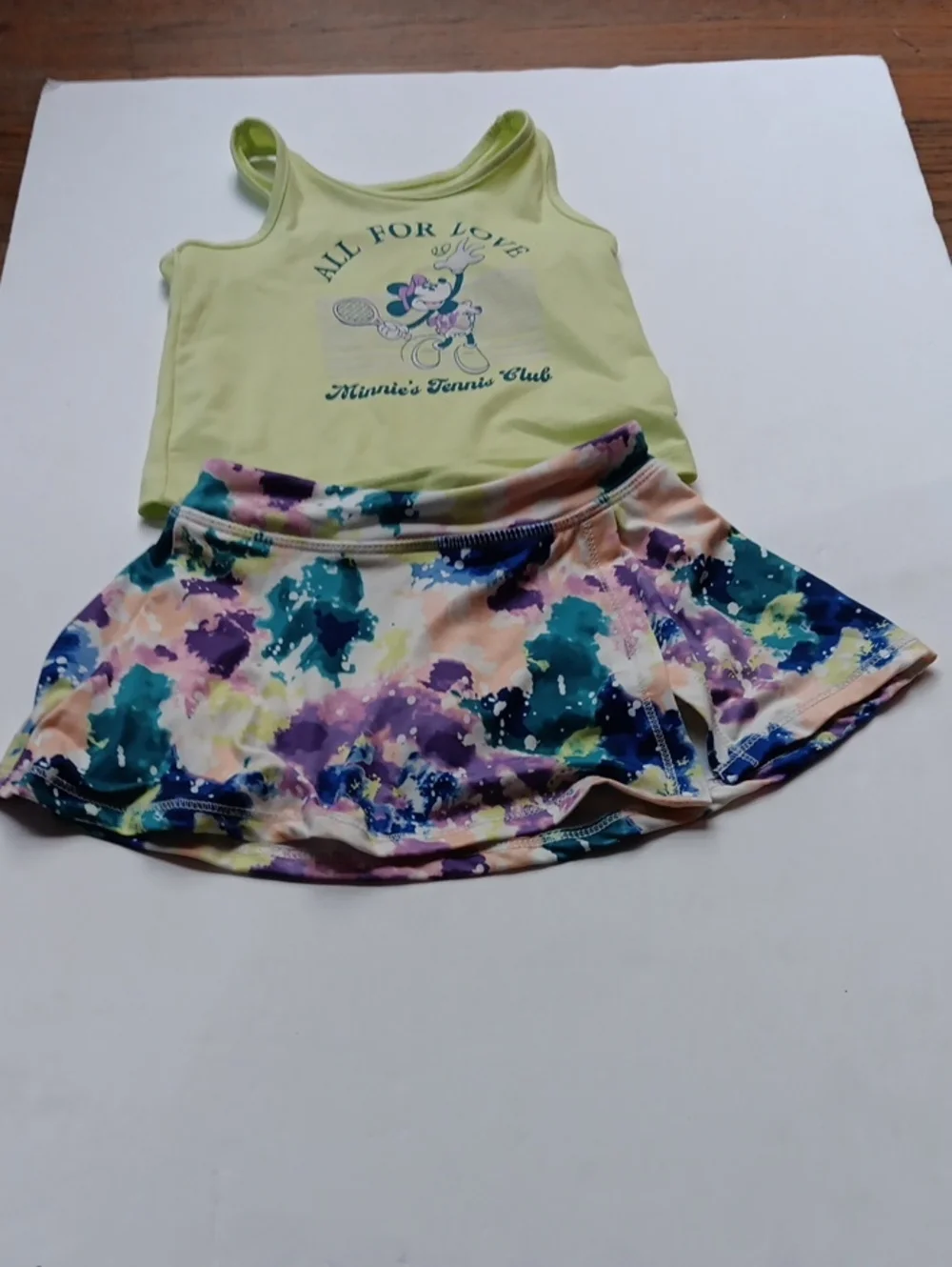 Disney Jumping Beans  Lime Green Minnie Active Tank & Skirt Set 18 Months